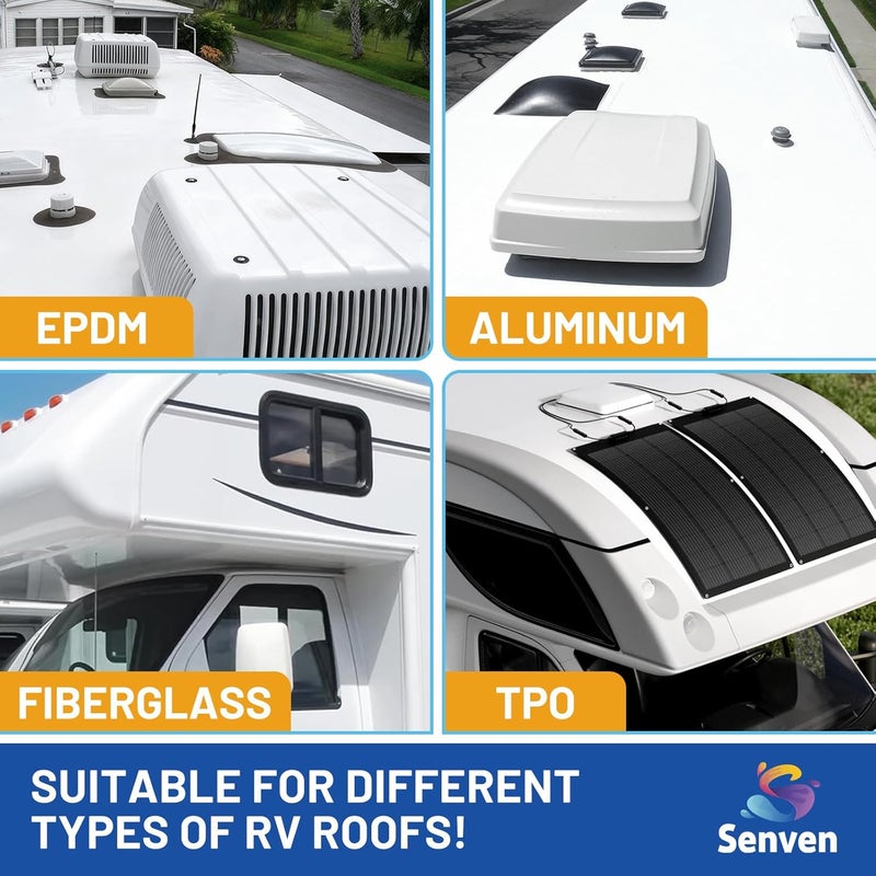SENVEN RV Roof Touch Up Paint White RV Roof Coating Repair White 30ML Waterproof Solar Reflective & Leak Repair for Trailers Campers Motorhomes, Acrylic - Image 3